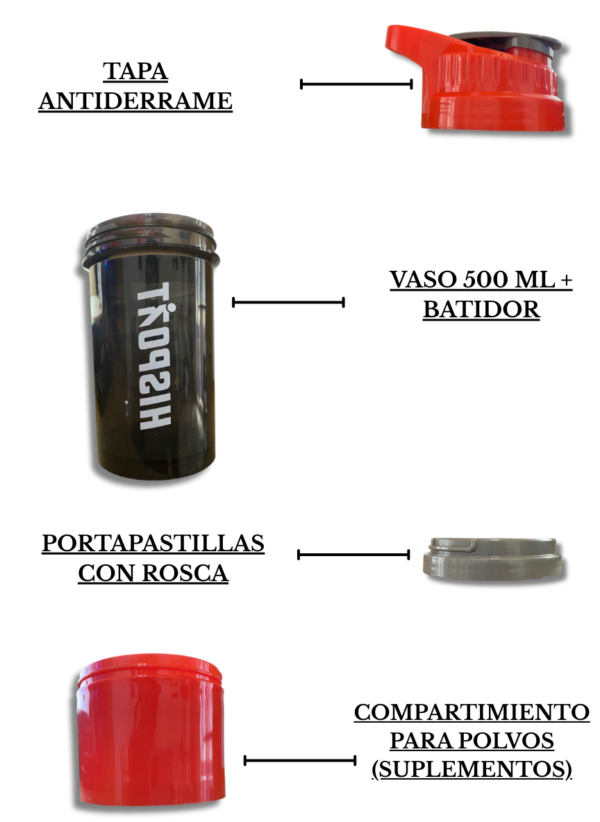 Botella Shaker Batidor 500ml