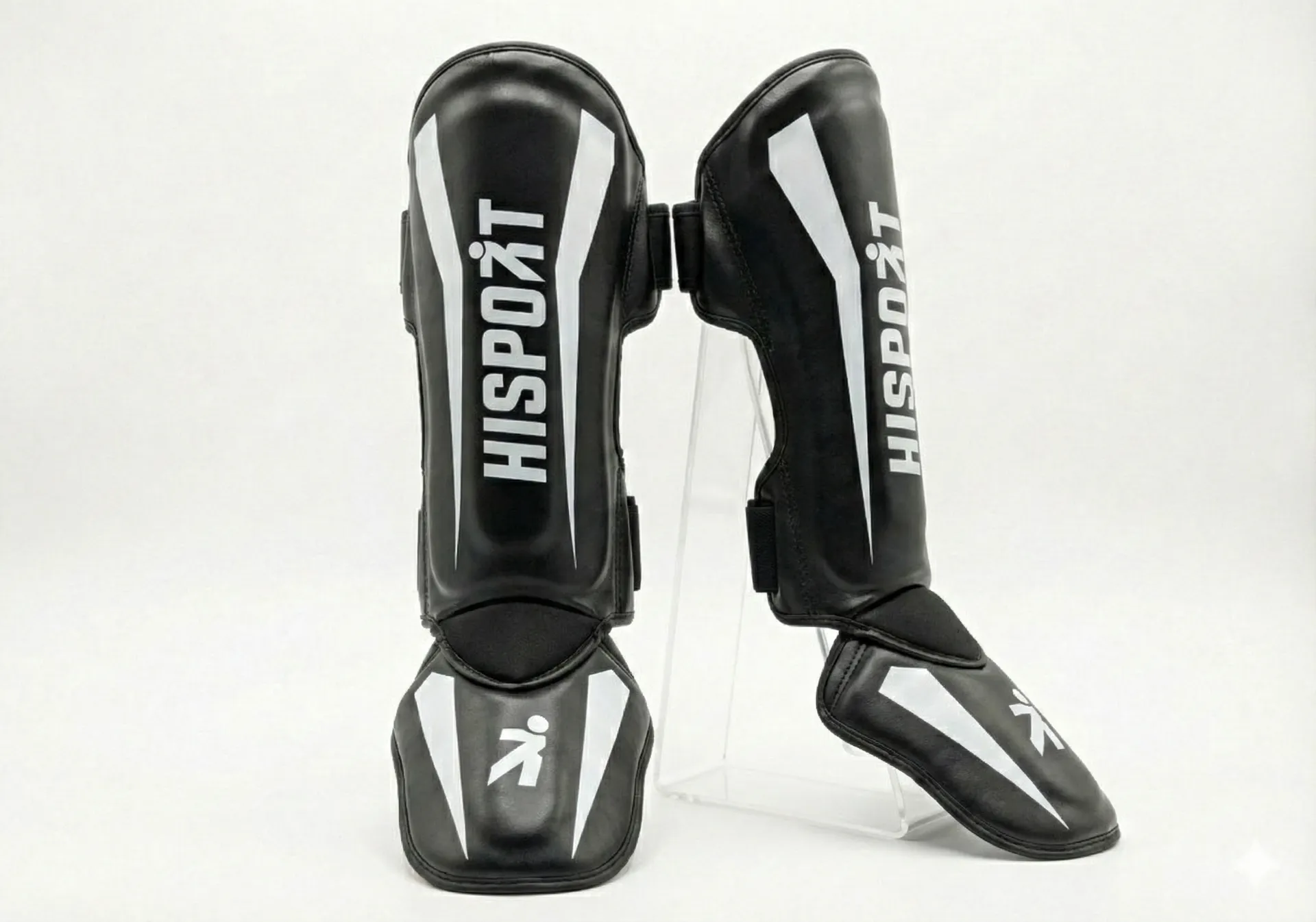 Tibiales "Hisport" Negro - Blanco