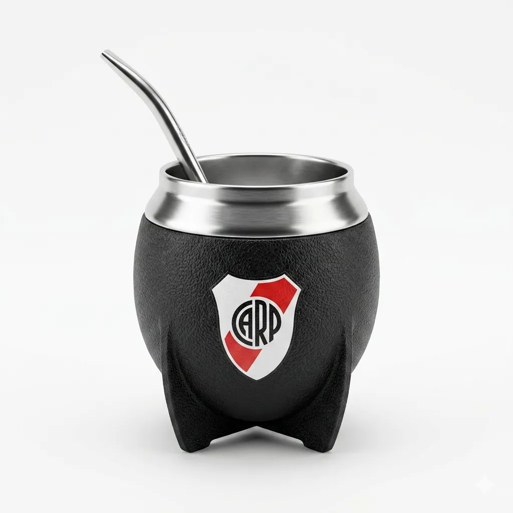 Mate con Bombilla River Plate. "Producto Oficial"